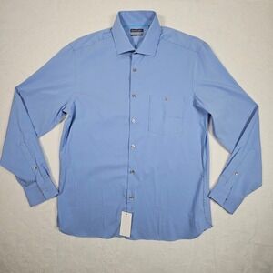 VAN HEUSEN Men's Cornflower Blue Slim Fit Stretch Dress Shirt 15-15.5 32/33 M